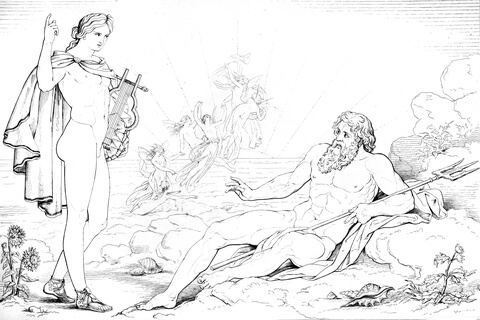 Apollo And Ocean    Shelley, Prometheus Unbound, Act Iii, Scene 2 Coloring Page